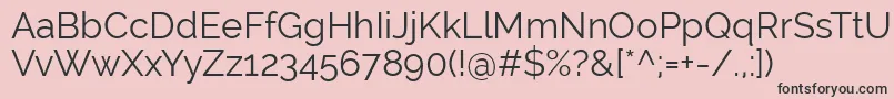 RalewayRegular Font – Black Fonts on Pink Background