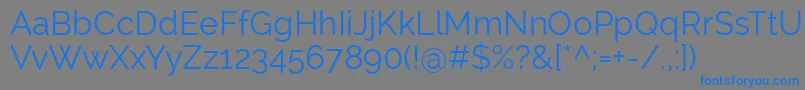 RalewayRegular Font – Blue Fonts on Gray Background