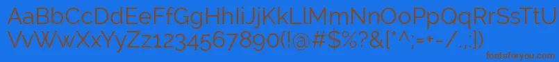 RalewayRegular Font – Brown Fonts on Blue Background