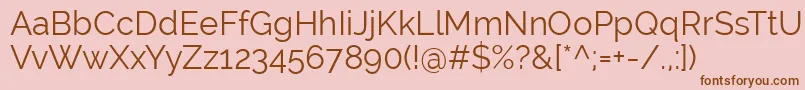 Шрифт RalewayRegular – коричневые шрифты на розовом фоне