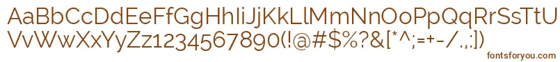 RalewayRegular Font – Brown Fonts on White Background