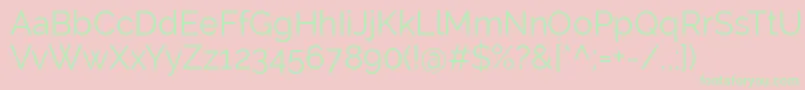 RalewayRegular Font – Green Fonts on Pink Background