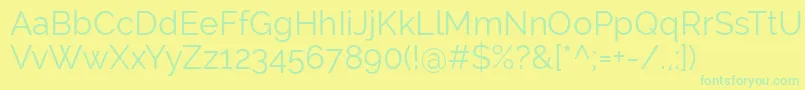 RalewayRegular Font – Green Fonts on Yellow Background