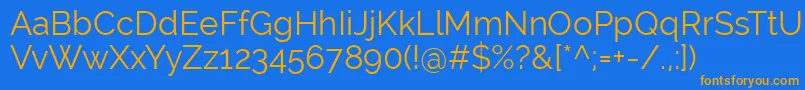 RalewayRegular Font – Orange Fonts on Blue Background