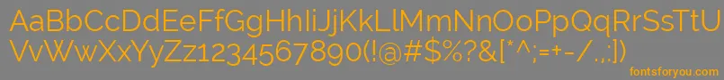 RalewayRegular Font – Orange Fonts on Gray Background