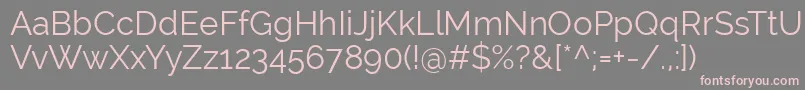 RalewayRegular Font – Pink Fonts on Gray Background