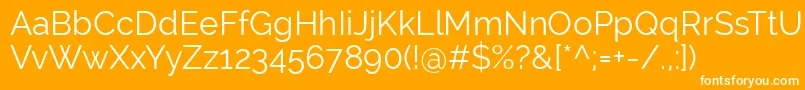 RalewayRegular Font – White Fonts on Orange Background