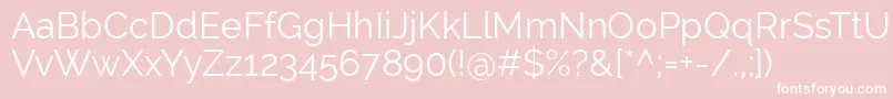 RalewayRegular Font – White Fonts on Pink Background