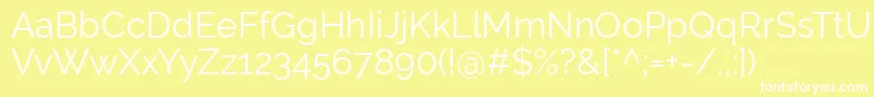 RalewayRegular Font – White Fonts on Yellow Background
