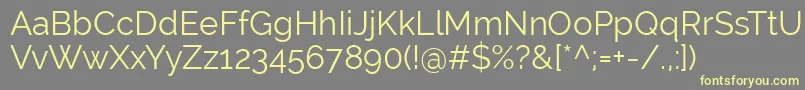 RalewayRegular Font – Yellow Fonts on Gray Background