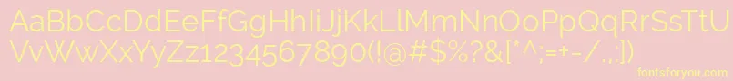 RalewayRegular Font – Yellow Fonts on Pink Background