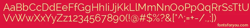 RalewayRegular Font – Yellow Fonts on Red Background