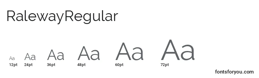 Размеры шрифта RalewayRegular