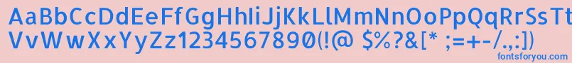 フォントAllertaRegular – ピンクの背景に青い文字