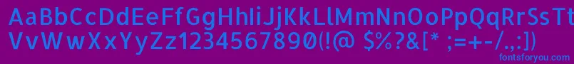 AllertaRegular-fontti – siniset fontit violetilla taustalla