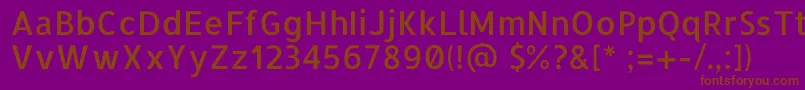 フォントAllertaRegular – 紫色の背景に茶色のフォント
