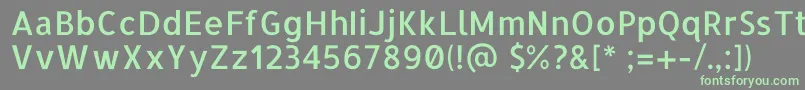 AllertaRegular-fontti – vihreät fontit harmaalla taustalla