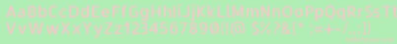 AllertaRegular-fontti – vaaleanpunaiset fontit vihreällä taustalla
