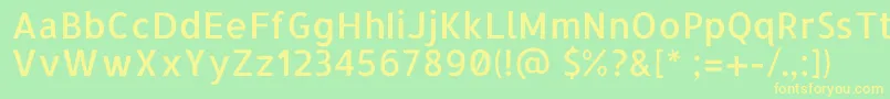 AllertaRegular Font – Yellow Fonts on Green Background