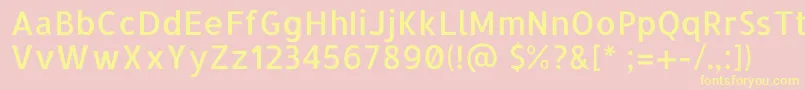AllertaRegular-fontti – keltaiset fontit vaaleanpunaisella taustalla