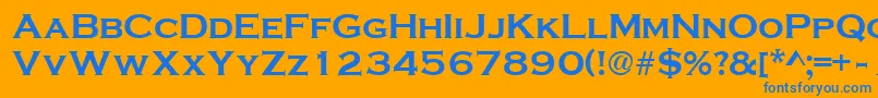 フォントCopperplateBold – オレンジの背景に青い文字