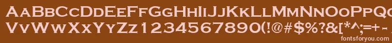 CopperplateBold-Schriftart – Rosa Schriften auf braunem Hintergrund