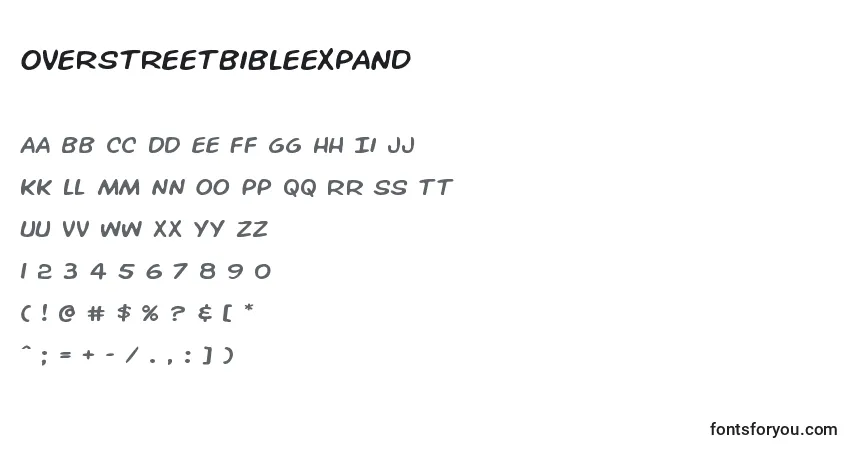 Шрифт Overstreetbibleexpand – алфавит, цифры, специальные символы