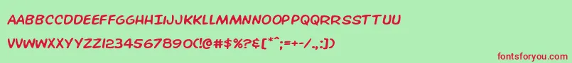 フォントOverstreetbibleexpand – 赤い文字の緑の背景