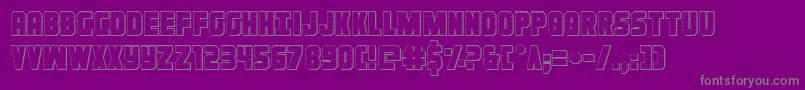 Ironforge3D-Schriftart – Graue Schriften auf violettem Hintergrund