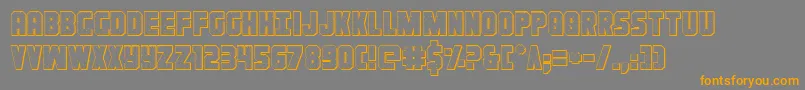 Ironforge3D-Schriftart – Orangefarbene Schriften auf grauem Hintergrund