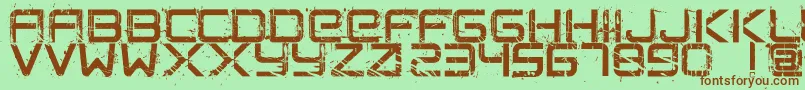 CrushedPersonalUseOnly Font – Brown Fonts on Green Background