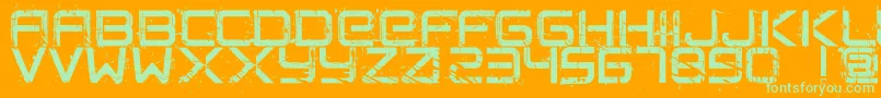 CrushedPersonalUseOnly Font – Green Fonts on Orange Background