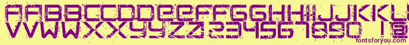 CrushedPersonalUseOnly Font – Purple Fonts on Yellow Background