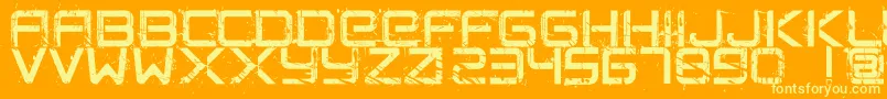 CrushedPersonalUseOnly Font – Yellow Fonts on Orange Background