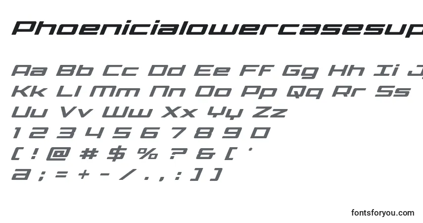 Schriftart Phoenicialowercasesuperital – Alphabet, Zahlen, spezielle Symbole