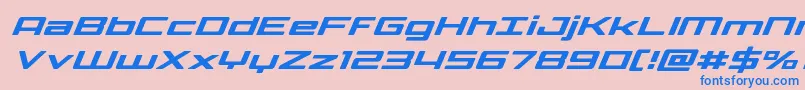 Phoenicialowercasesuperital Font – Blue Fonts on Pink Background