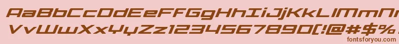 Phoenicialowercasesuperital-Schriftart – Braune Schriften auf rosa Hintergrund