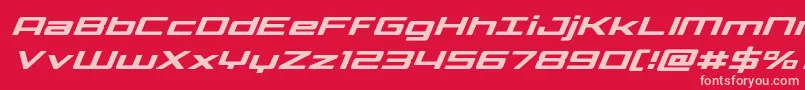 フォントPhoenicialowercasesuperital – 赤い背景にピンクのフォント