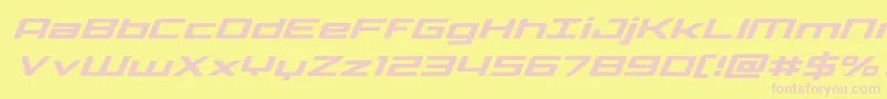 Phoenicialowercasesuperital Font – Pink Fonts on Yellow Background