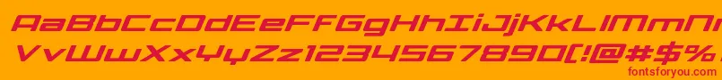 フォントPhoenicialowercasesuperital – オレンジの背景に赤い文字