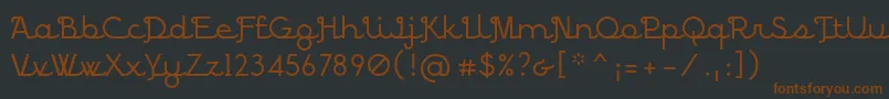 Fonte Bpscript – fontes marrons em um fundo preto