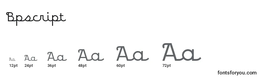 Bpscript Font Sizes