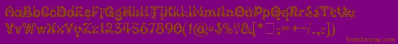 KingthingsSlipperylip Font – Brown Fonts on Purple Background