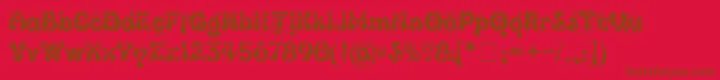 Шрифт KingthingsSlipperylip – коричневые шрифты на красном фоне