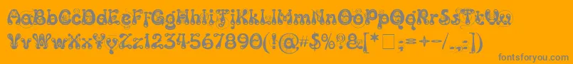 フォントKingthingsSlipperylip – オレンジの背景に灰色の文字