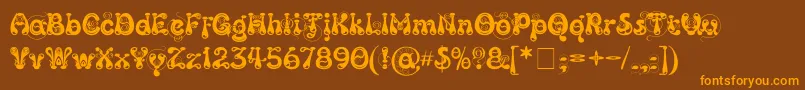 KingthingsSlipperylip Font – Orange Fonts on Brown Background