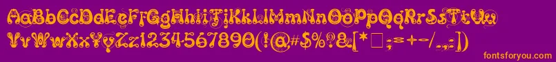 KingthingsSlipperylip Font – Orange Fonts on Purple Background