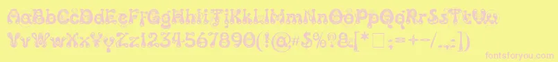 KingthingsSlipperylip Font – Pink Fonts on Yellow Background