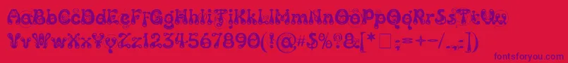 KingthingsSlipperylip Font – Purple Fonts on Red Background