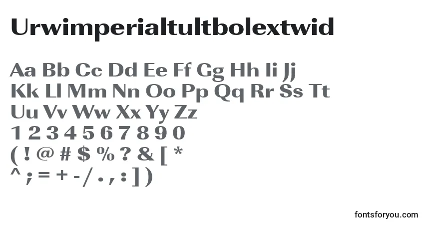 A fonte Urwimperialtultbolextwid – alfabeto, números, caracteres especiais